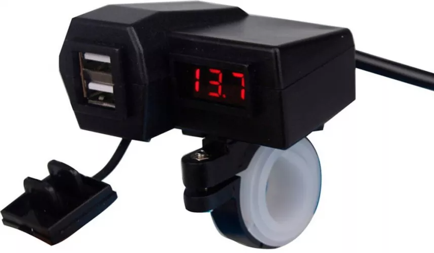 Incarcator USB pentru motocicleta 4in1 CD3311 afisaj LED